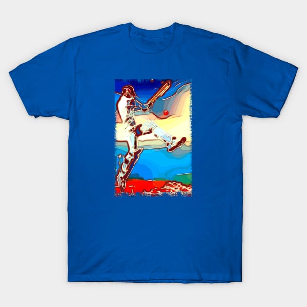 World Cup Cricket Batsman Blur T-Shirt by FasBytes